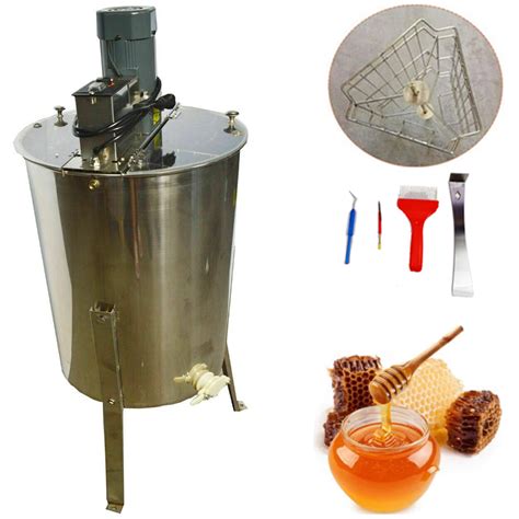 To do so, most beekeepers use a small smoker a small can with bellows attached where newspaper, dried leaves and twigs ignite and get puffed into the hive, calming the bees. . American made honey extractor